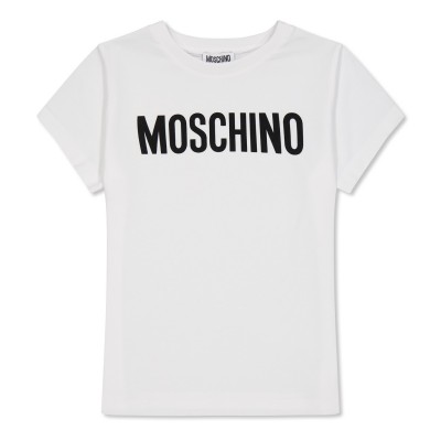 юношеска,тениска,детски,3/4,панталони,moschino,logo,t,shirt,junior,white,10101