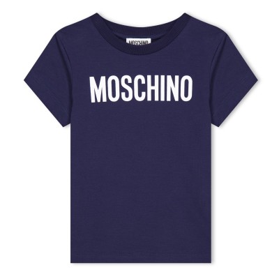 юношеска,тениска,детски,3/4,панталони,moschino,logo,t,shirt,junior,blue,40016