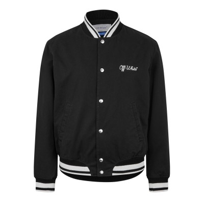 яке,облекла,на,разпродажба,мъжки,якета,off,white,men's,off,white,script,cotton,long,sleeve,varsity,jacket,black