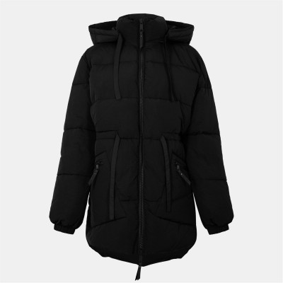 яке,дамски,жилетки,дамски,якета,и,палта,jack,wills,women's,jw,belted,tie,padded,short,puffer,jacket,black