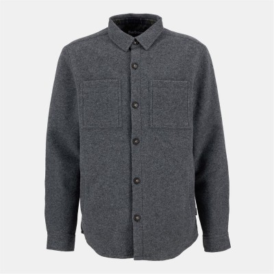 риза,с,дълъг,ръкав,облекла,на,разпродажба,мъжки,якета,barbour,men's,marlow,wool,long,sleeve,overshirt,grey,marl,gy17