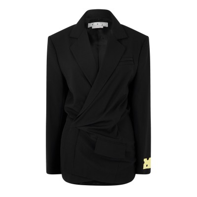 рокля,дамски,якета,и,палта,off,white,short,blazer,dress,black