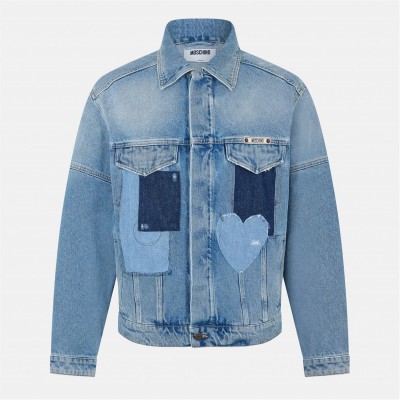 яке,мъжки,якета,moschino,men's,denim,structured,fit,jacket,blue