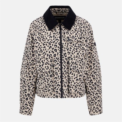 яке,дамски,якета,и,палта,barbour,international,women's,warlock,heavy,cotton,faux,velvet,collar,boxy,coach,jacket,jasmine,leopard