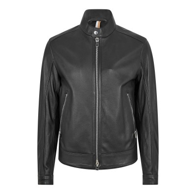 яке,boss,men,s,mansell,leather,jacket,black