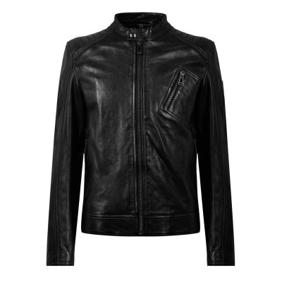яке,облекла,на,разпродажба,мъжки,якета,belstaff,men's,v,racer,water,repellent,leather,long,sleeve,slim,fit,leather,jacket,black