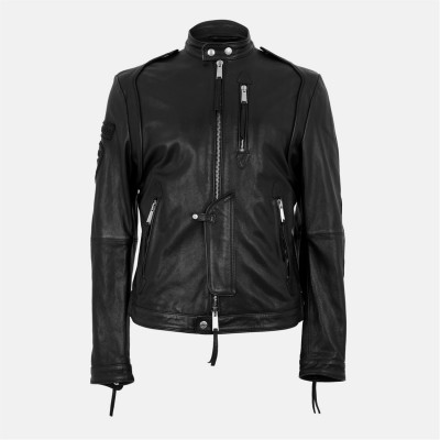 яке,мъжки,якета,dsquared2,men's,leather,tailored,fit,jacket,black