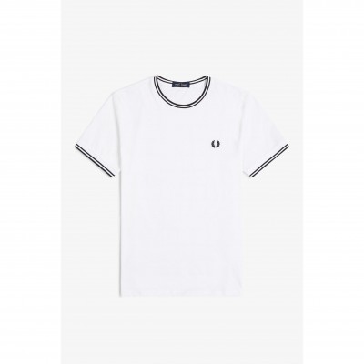 тениска,мъжки,тениски,fred,perry,twin,tipped,t,shirt,white,100