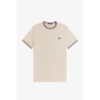 тениска,облекла,на,разпродажба,мъжки,тениски,fred,perry,twin,tipped,t,shirt,warm,oat,50a