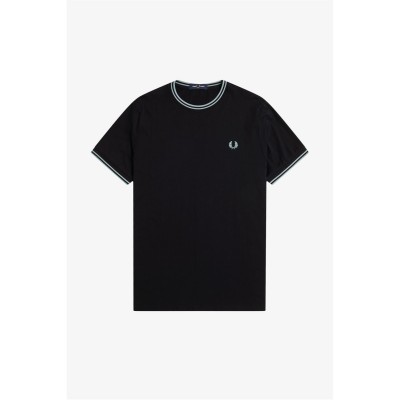 тениска,облекла,на,разпродажба,мъжки,тениски,fred,perry,twin,tipped,t,shirt,black,q46