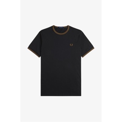 тениска,облекла,на,разпродажба,мъжки,тениски,fred,perry,twin,tipped,t,shirt,black,shade,q27