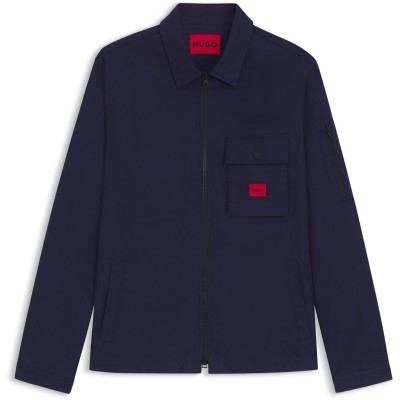облекла,на,разпродажба,мъжки,якета,hugo,men's,zip,through,overshirt,navy,418