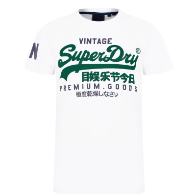 тениска,мъжки,тениски,superdry,vintage,logo,t,shirt,wht,grn,01c