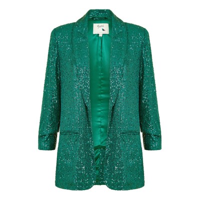 сако,дамски,якета,и,палта,yumi,yumi,green,sequin,blazer,with,pockets,bright,green