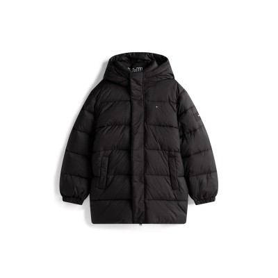 яке,промоция,на,зимни,облекла,детски,3/4,панталони,tommy,hilfiger,kids',essential,padded,parka,hooded,long,sleeve,medium,puffer,jacket,black,bds