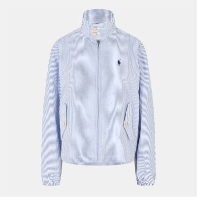 дамски,якета,и,палта,polo,ralph,lauren,women's,seersucker,cotton,long,sleeve,windbreaker,blue,white