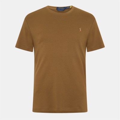 тениска,облекла,на,разпродажба,мъжки,тениски,polo,ralph,lauren,men's,regular,fit,pima,t,shirt,nature,brown