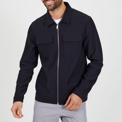 brave,soul,mens,black,ribbed,collared,jacket,with,chest,pockets,black