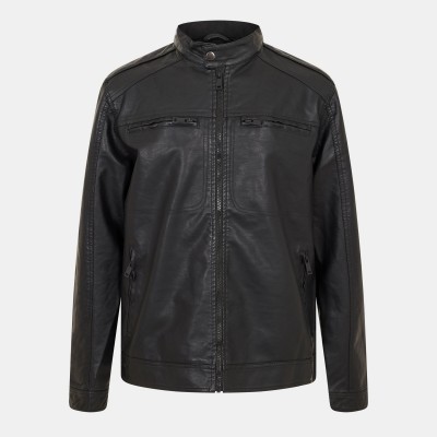 brave,soul,mens,faux,leather,jacket,with,chest,pockets,black