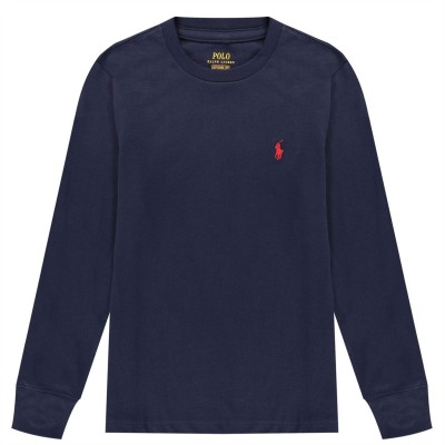 тениска,детски,облекла,polo,ralph,lauren,boy's,long,sleeve,t,shirt,cruise,navy