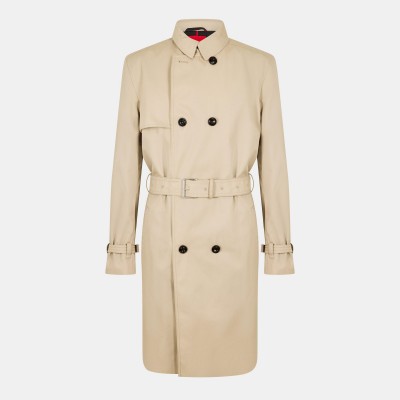 мъжки,якета,hugo,men,s,double,breasted,weather,resistant,tailored,fit,trench,coat,light,beige