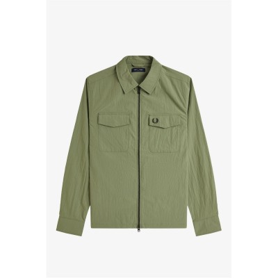 облекла,на,разпродажба,мъжки,якета,fred,perry,zip,overshirt,olive,mint,x88