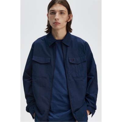 облекла,на,разпродажба,мъжки,якета,fred,perry,zip,overshirt,tennis,blue,x86