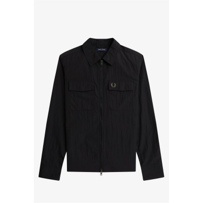 облекла,на,разпродажба,мъжки,якета,fred,perry,zip,overshirt,black,236