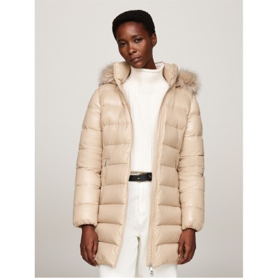 яке,дамски,якета,и,палта,tommy,hilfiger,women's,tyra,water,resistant,duck,down,thigh,length,short,puffer,jacket,beige