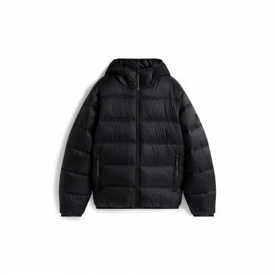 яке,tommy,jeans,men,s,logo,hooded,full,zip,short,puffer,jacket,black