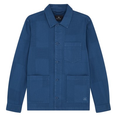 облекла,на,разпродажба,мъжки,якета,ps,paul,smith,men's,jacquard,work,overshirt,blue,45