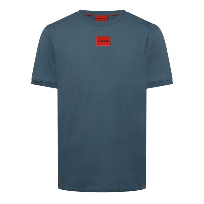 тениска,мъжки,тениски,hugo,mens,hugo,diragolino,contemporary,t,shirt,with,logo,detail,open,blue