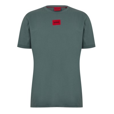 тениска,мъжки,тениски,hugo,mens,regular,fit,diragolino,t,shirt,dark,green,307