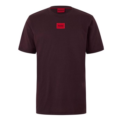 тениска,мъжки,тениски,hugo,mens,hugo,diragolino,contemporary,t,shirt,with,logo,detail,open,brown
