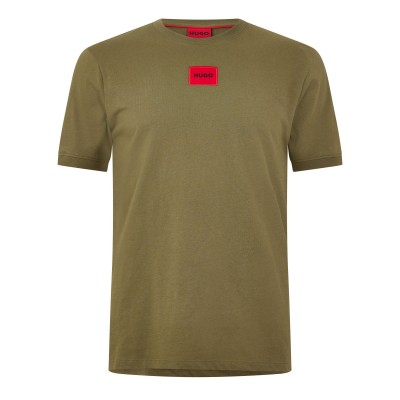 тениска,мъжки,тениски,hugo,mens,hugo,diragolino,contemporary,t,shirt,with,logo,detail,open,green,389
