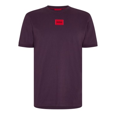 тениска,мъжки,тениски,hugo,mens,regular,fit,diragolino,t,shirt,purple,543