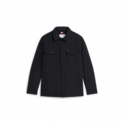 tommy,hilfiger,men,s,packable,lightweight,long,sleeve,overshirt,black