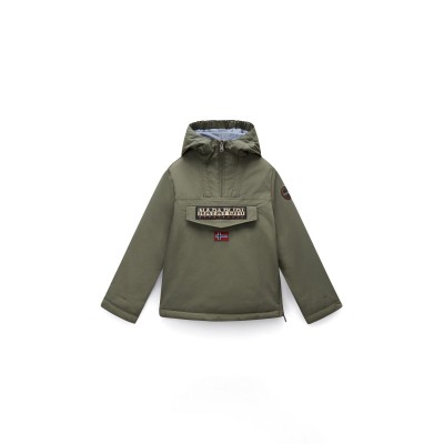 napapijri,kids,napa,rainforest,waterproof,half,zip,rain,anorak,tea,leaf,g0a
