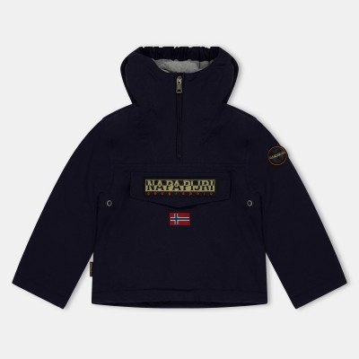 napapijri,kids,napa,rainforest,waterproof,half,zip,rain,anorak,blue,marine,176