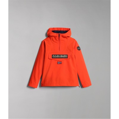 детски,3/4,панталони,napapijri,kids',rainforest,water,resistant,long,sleeve,rain,anorak,orange,red,r05