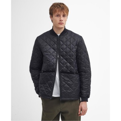 яке,мъжки,якета,barbour,re,engineered,liddesdale,quilted,bomber,jacket,black,bk11