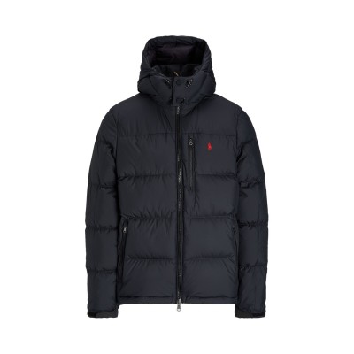 яке,облекла,на,разпродажба,мъжки,якета,polo,ralph,lauren,men's,el,cap,water,resistant,duck,down,detachable,hood,short,puffer,jacket,polo,black