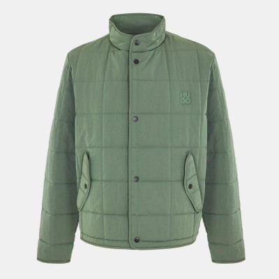 яке,мъжки,якета,hugo,men,s,birol,quilted,dwr,long,sleeve,harrington,jacket,open,green