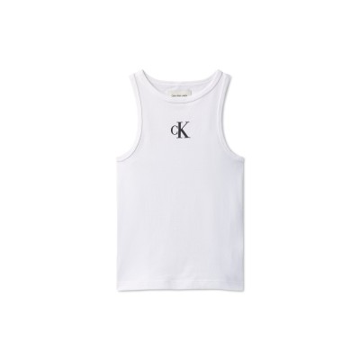 потник,детски,3/4,панталони,calvin,klein,jeans,ckj,logo,tank,top,jn62,white,yaf