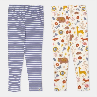 клин,детски,облекла,lilly,and,sid,&,sid,multicoloured,animal,forest,and,stripe,print,leggings,2,pack,blue