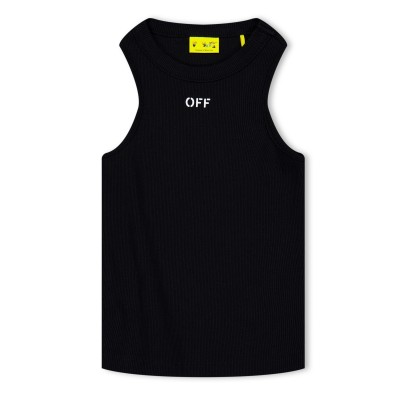 off,white,kids,stamp,ribbed,cotton,tank,vest,blk,wht,1001