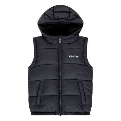 юношески,елек,детски,облекла,levis,padded,hooded,gilet,juniors,black,023