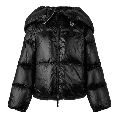 яке,дамски,якета,и,палта,parajumpers,women's,water,flower,hooded,water,resistant,windproof,duck,down,short,puffer,jacket,black