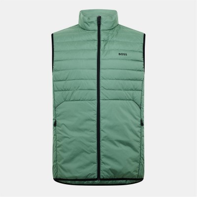 елек,облекла,на,разпродажба,мъжки,якета,boss,men's,urbanex,horizontal,quilted,gilet,open,green