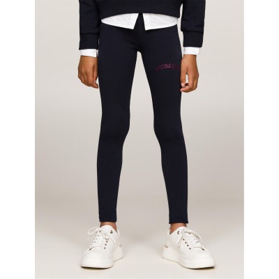 юношески,клин,tommy,hilfiger,full,length,foil,logo,leggings,junior,desert,sky,dw5